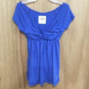 Hollister Babydoll Vneck Royal Blue top junior XS